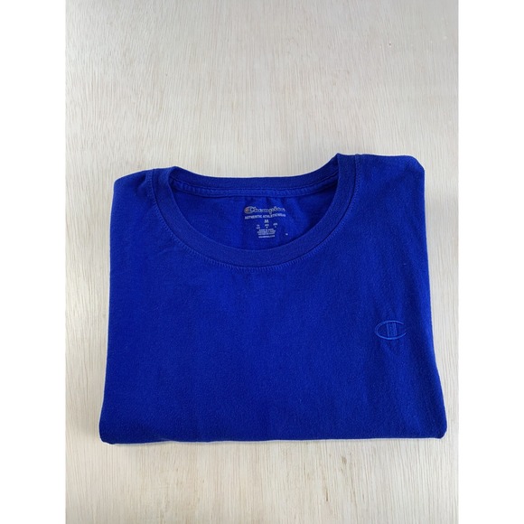 Champion Mens Basic Blue Cotton‎ T-shirt Size Medium - Picture 4 of 5